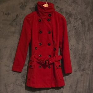 BCX Women's Vibrant Red Trench Coat